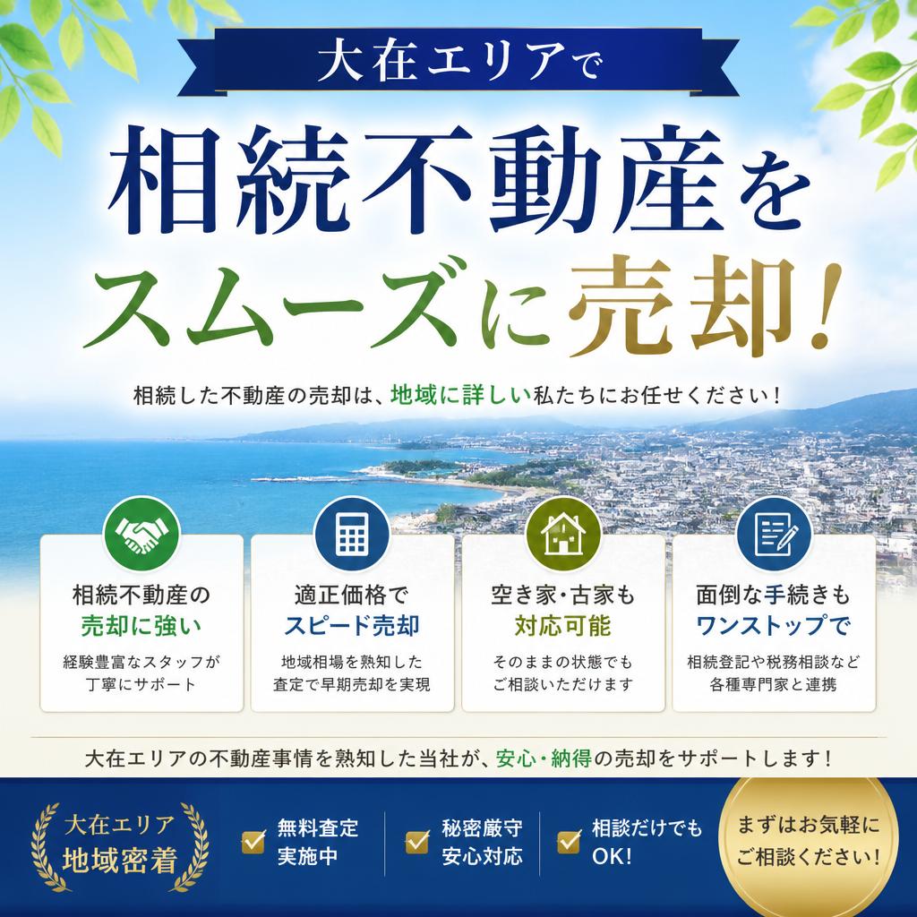 大在エリアで相続不動産をスムーズに売却！
