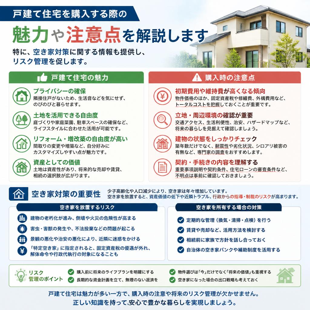 戸建て住宅の魅力と注意点