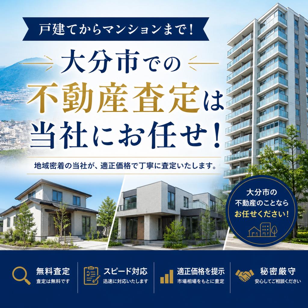 戸建てからマンションまで！大分市での不動産査定は当社にお任せ！