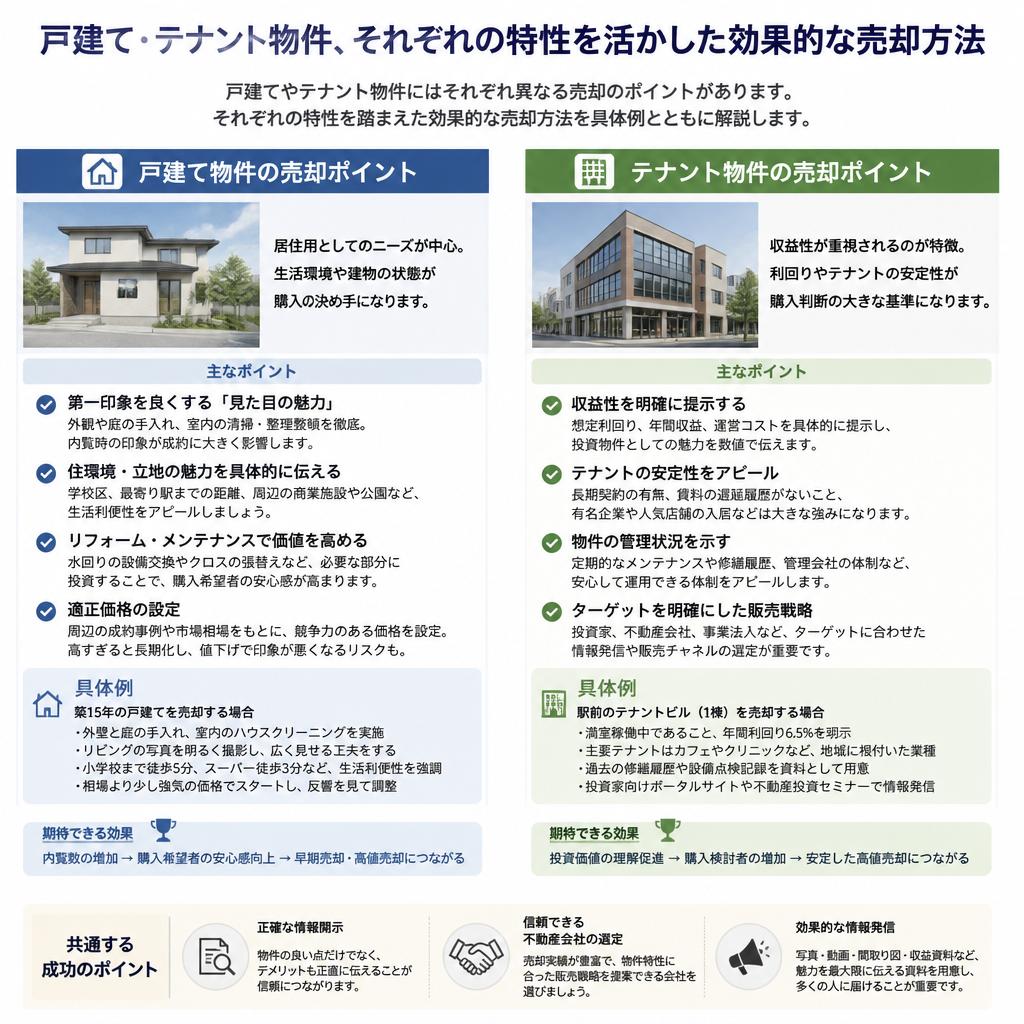 戸建て・テナント物件の売却ポイント
